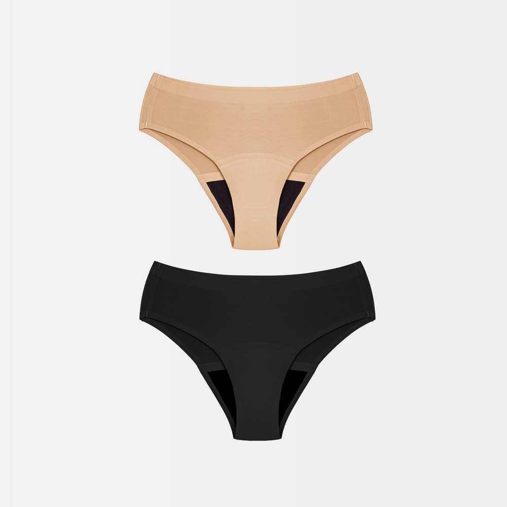 Period Panty Bundle: 2x NOLA Seamless - black & caramel