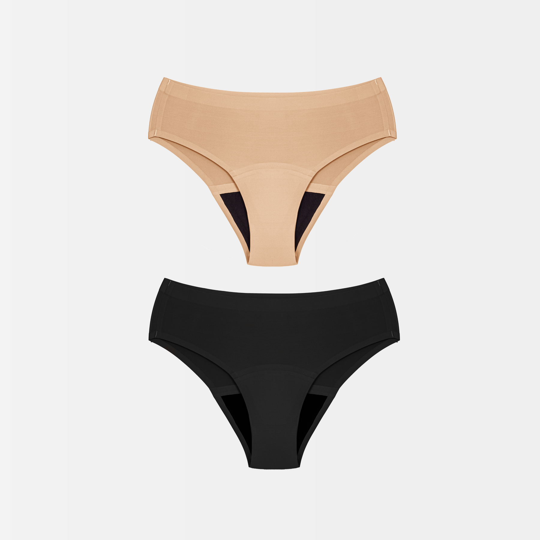 Period Panty Set: 2x NOLA Seamless - schwarz & karamell