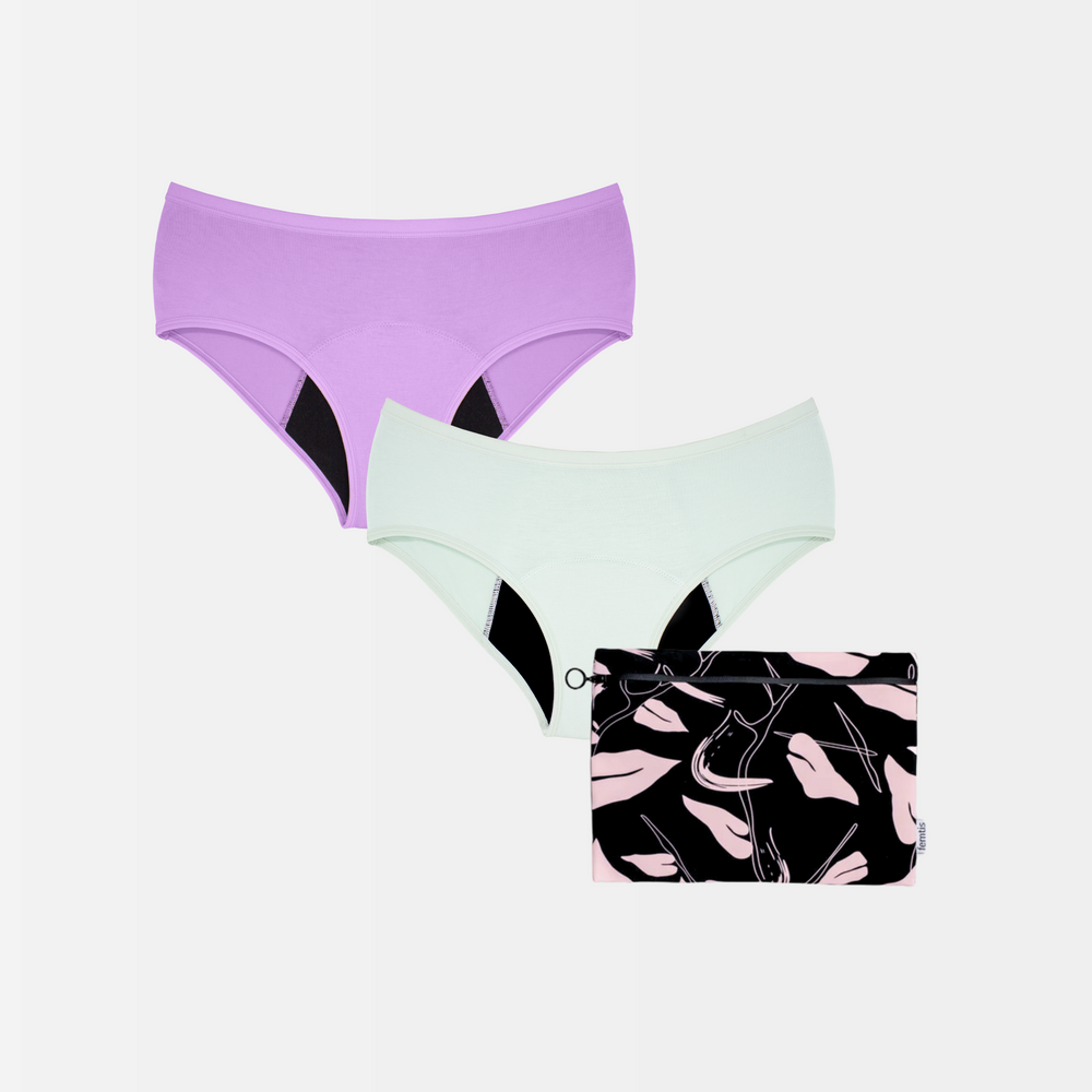 Period Panty Bundle: 2x LENE Teen - lilac & sage