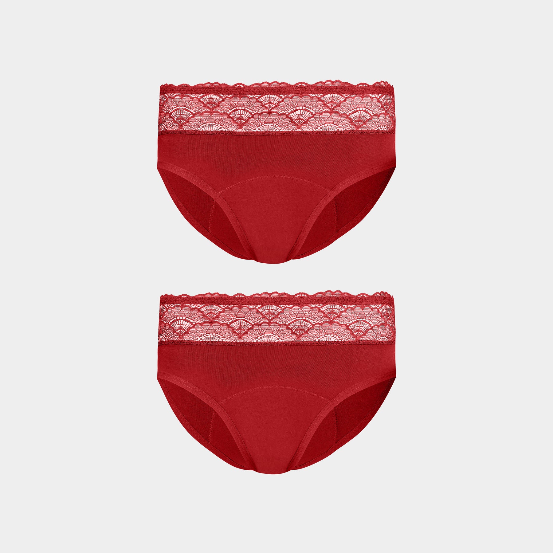 Periodenunterwäsche Ausfluss Slip Set: 2x CLEO (rot) femtis XXS Rot